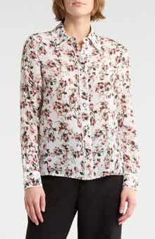 Alice + Olivia Willa Floral Placket Button-Up Shirt