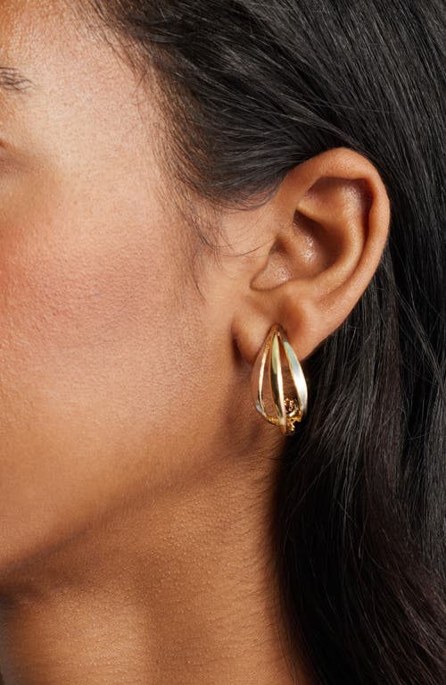Kenneth Jay Lane Two-tone Hoop Earrings In Gold