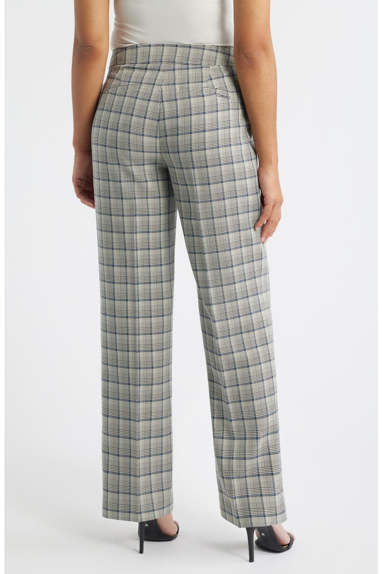 High Waist Check Pants, Alternate, color, BLUE CARBON MULTI