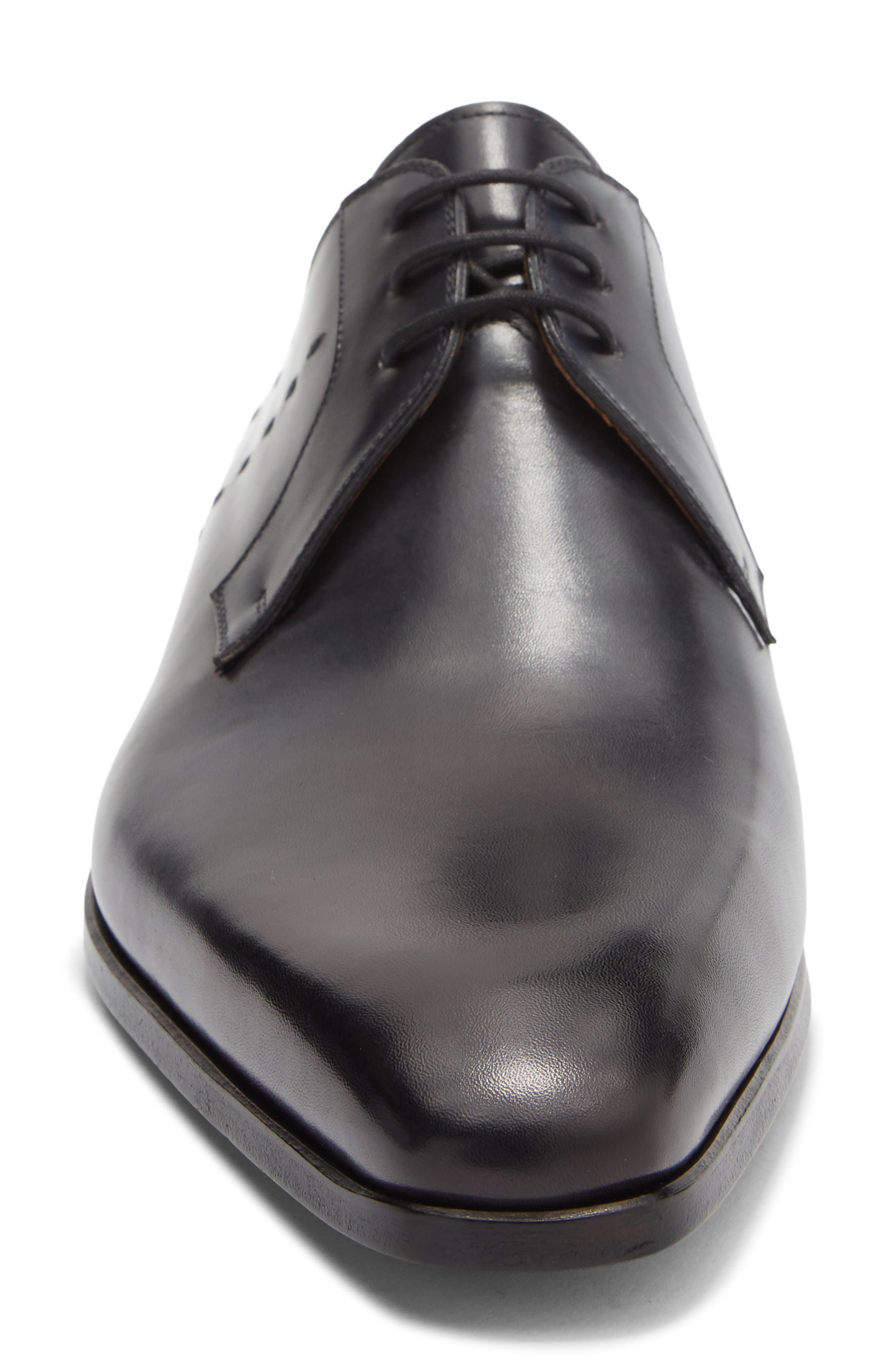 Magnanni Leather Derby, Alternate, color, Navy