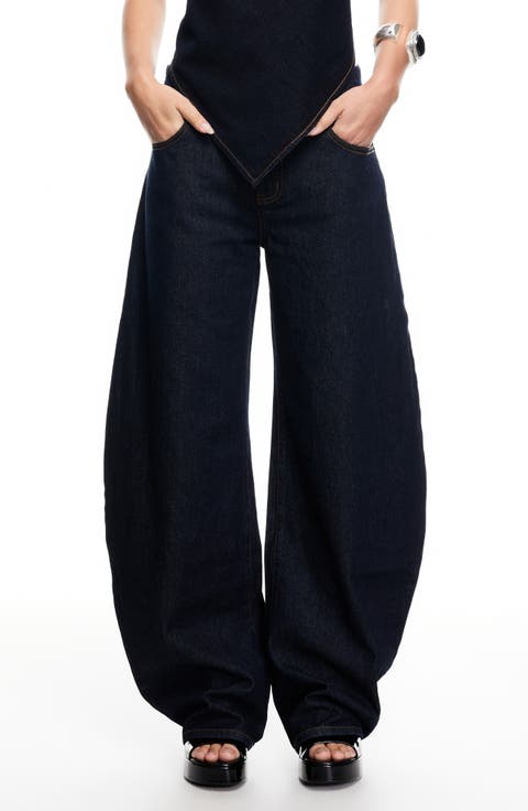 Horseshoe Low Rise Barrel Leg Jeans
