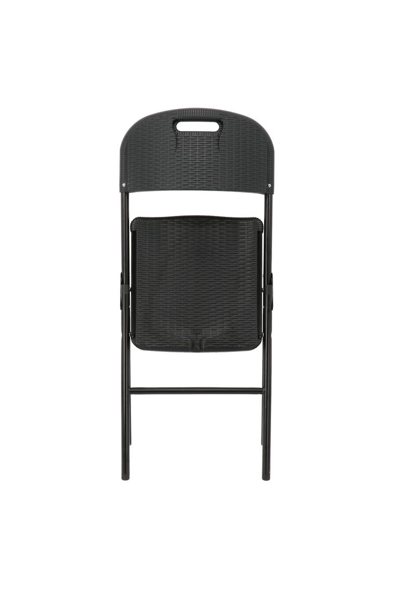 4 Piece Indoor and Outdoor Rattan Folding Chair, Alternate, color, Black
