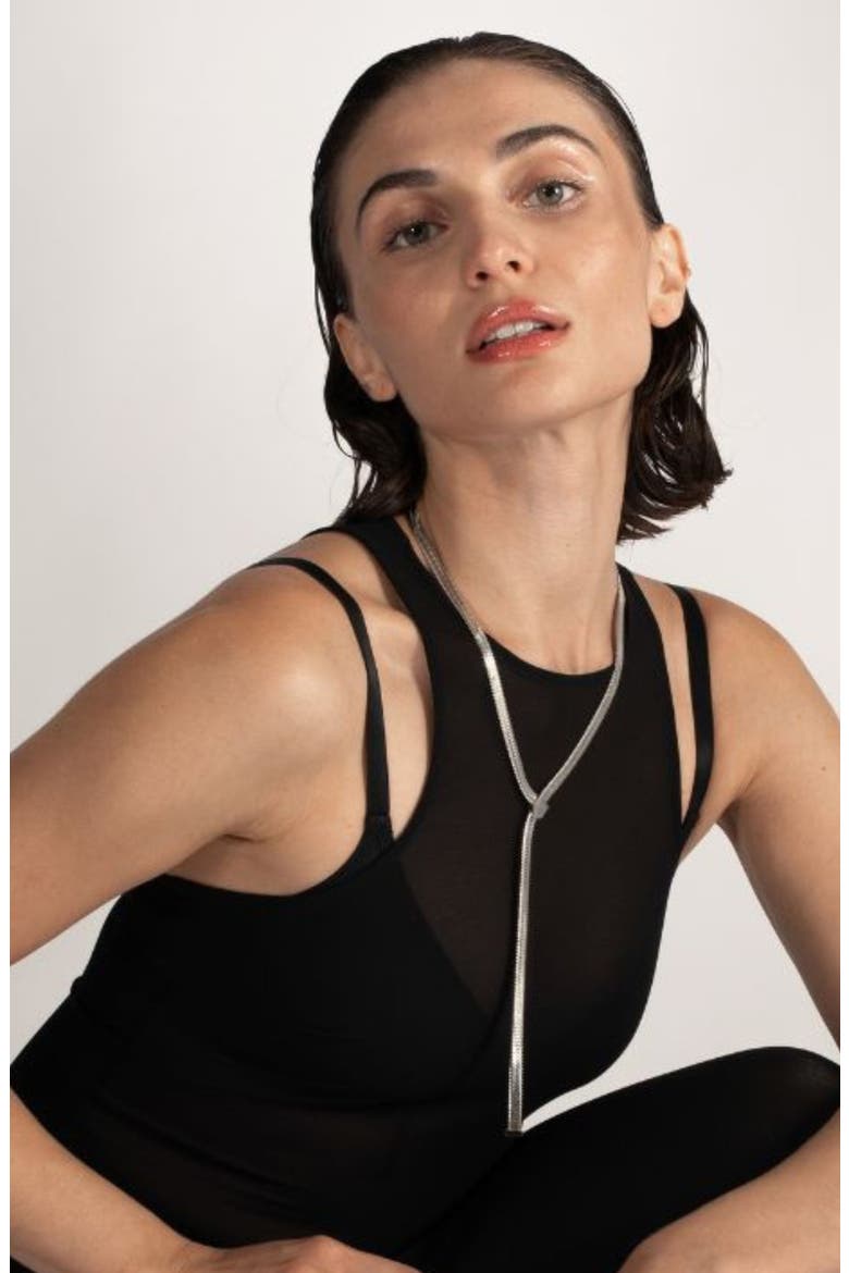 Celine Lariat Necklace, Alternate, color, SILVER
