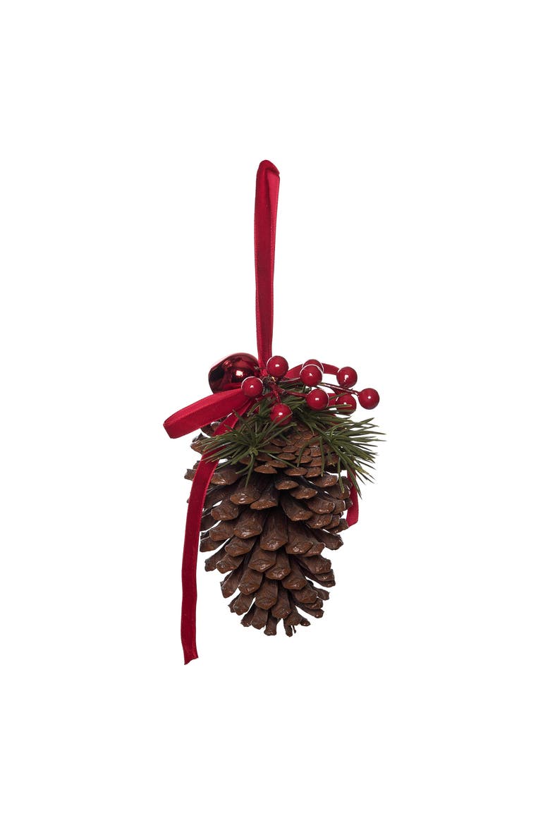Red Berry Cone Christmas Tree Ornament, Main, color, Red