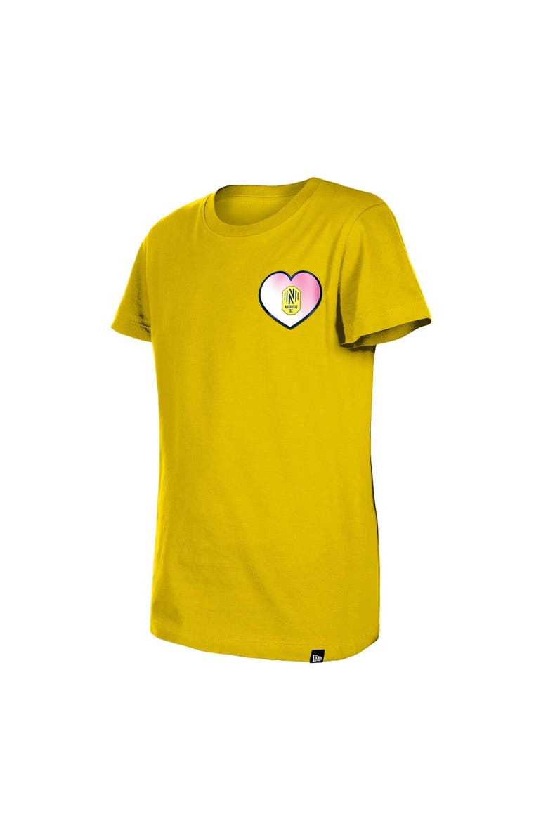 5TH AND OCEAN BY NEW ERA Girls Youth 5th & Ocean by New Era Yellow Nashville SC Color Changing T-Shirt, Alternate, color, 