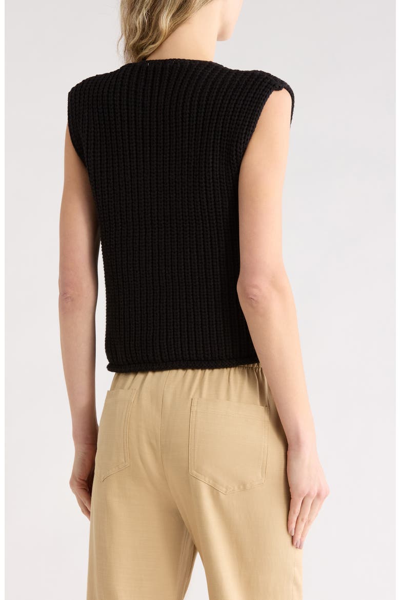 Button Shaker Cardi Vest, Alternate, color, BLACK