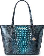 Brahmin Medium Asher Croc Embossed Leather Tote