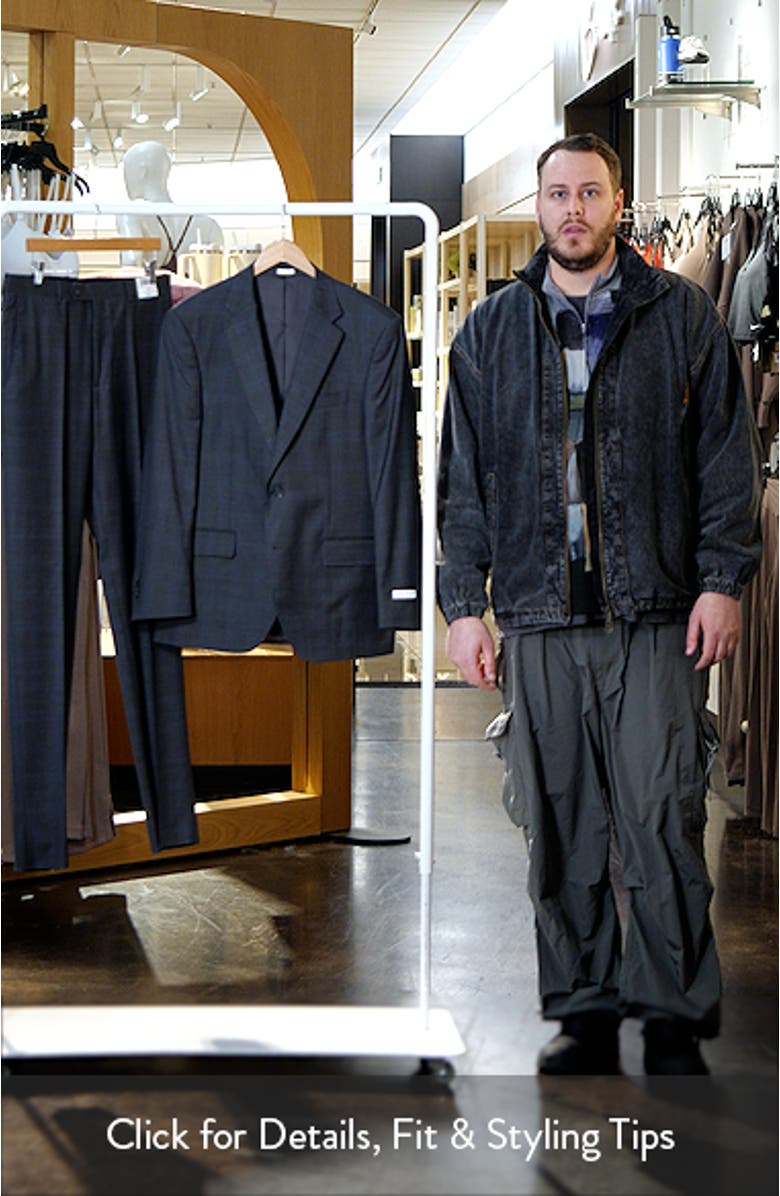 Flynn Classic Fit Grey Glen Plaid Wool Suit, sales video thumbnail