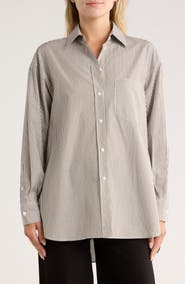 rag & bone Maxine Stripe Oversize Poplin Button-Up Shirt