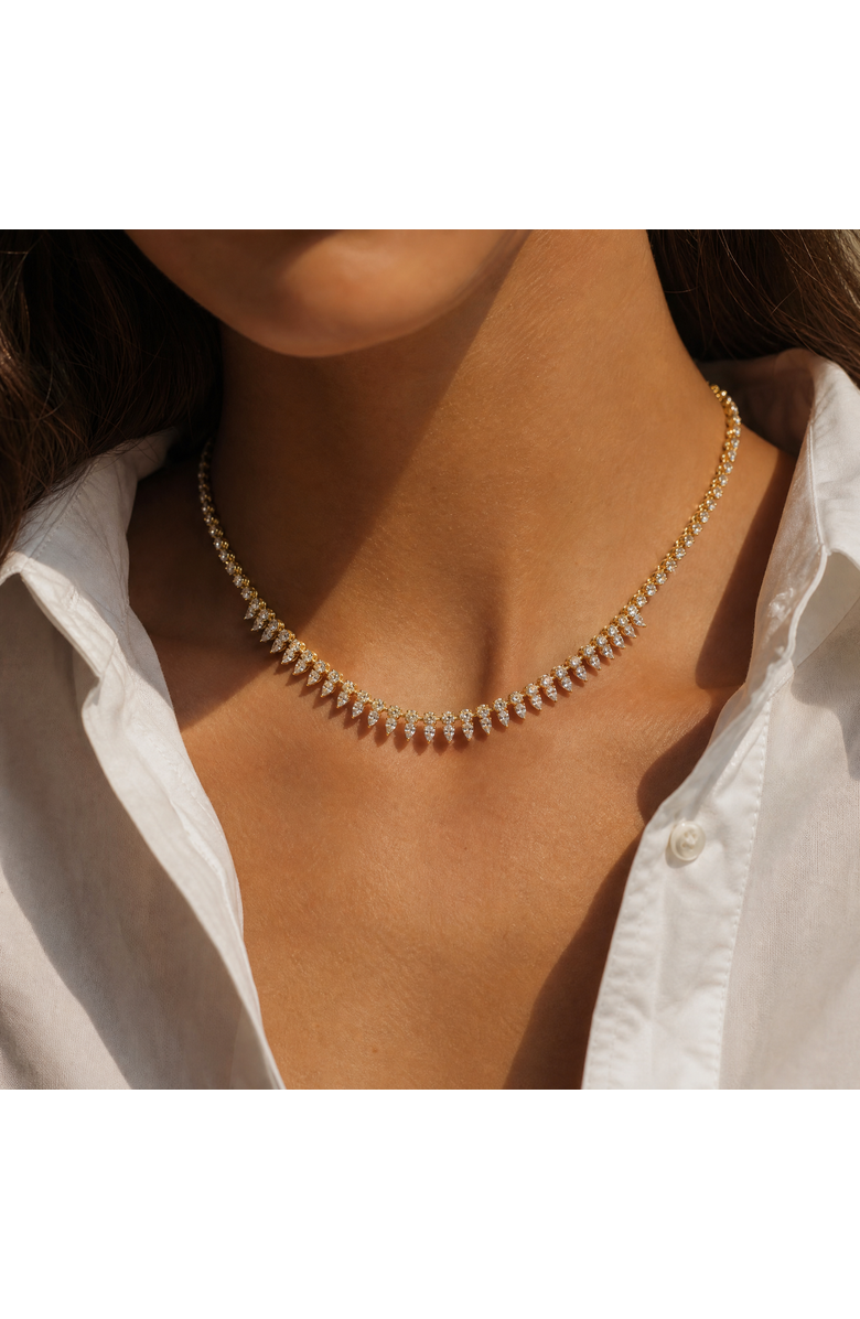 BY ADINA EDEN Marquise CZ Fringe Tennis Necklace, Alternate, color, Gold