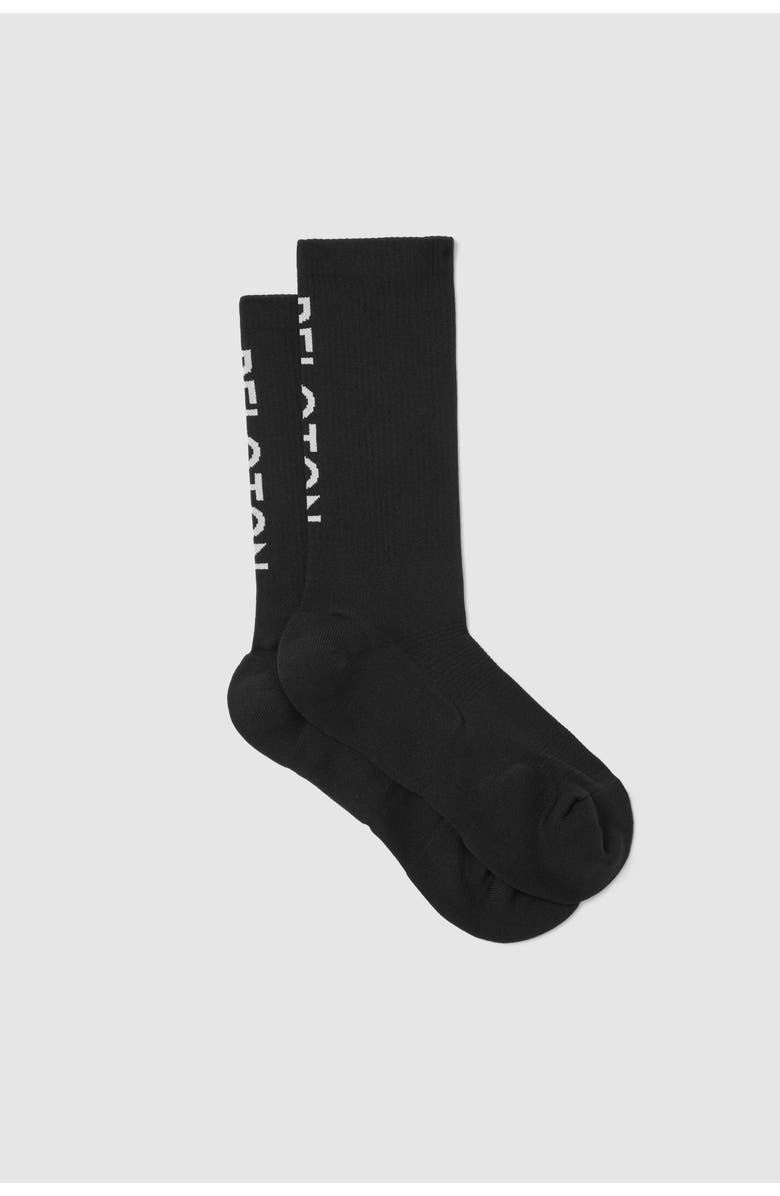 Peloton Performance Crew Sock - Peloton Logo, Main, color, Black