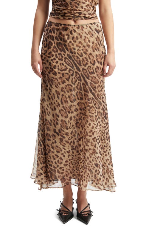 Bardot Monroe Leopard Print Maxi Skirt In Brown Leopard