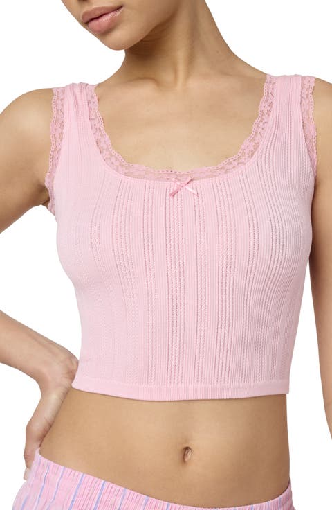 Lace Trim Crop Tank