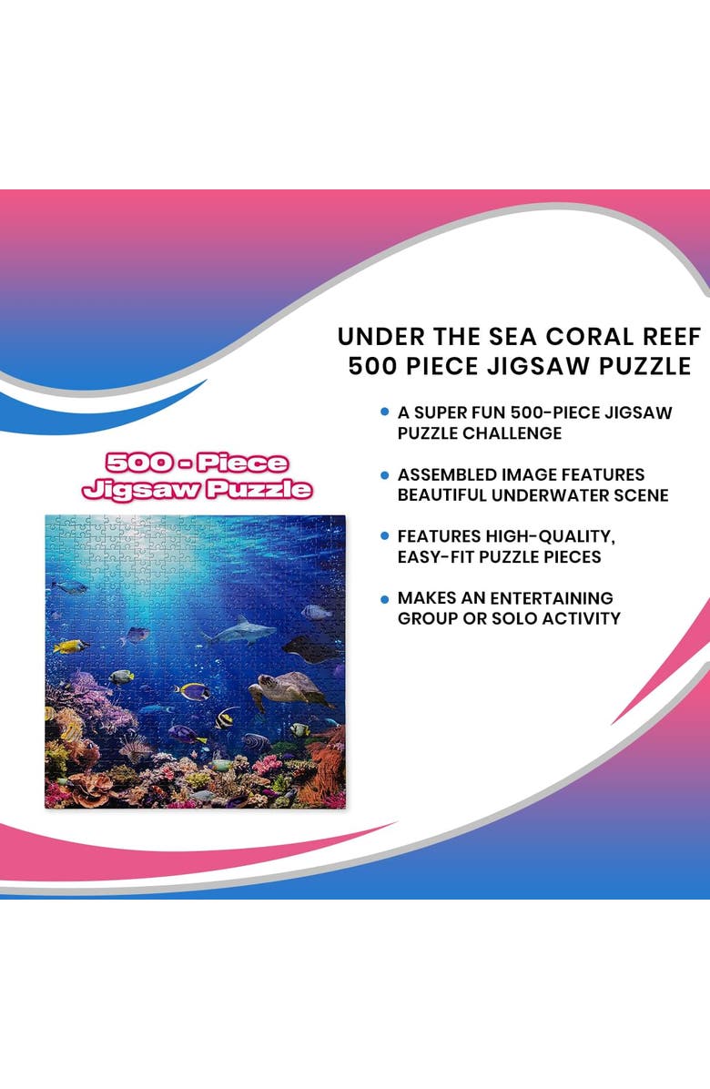 Toynk Under the Sea Coral Reef 500 Piece Jigsaw Puzzle, Alternate, color, Blue