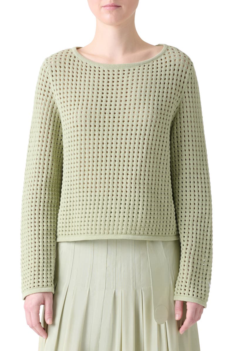 Akris punto Chunky Cotton Sweater, Main, color, Pistachio