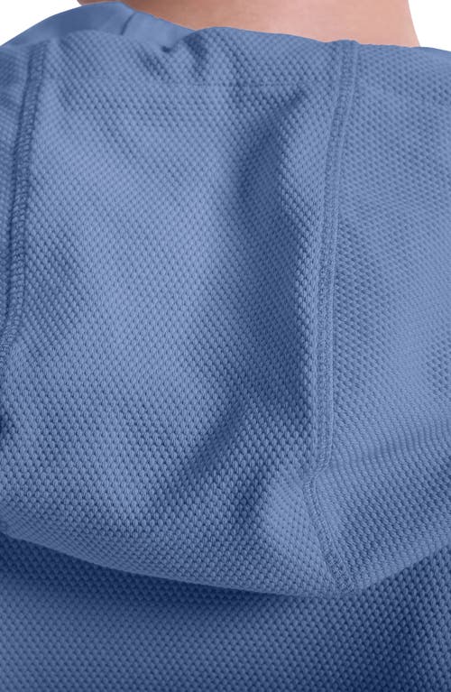 Bugatchi Textured Piqué Hoodie In Blue