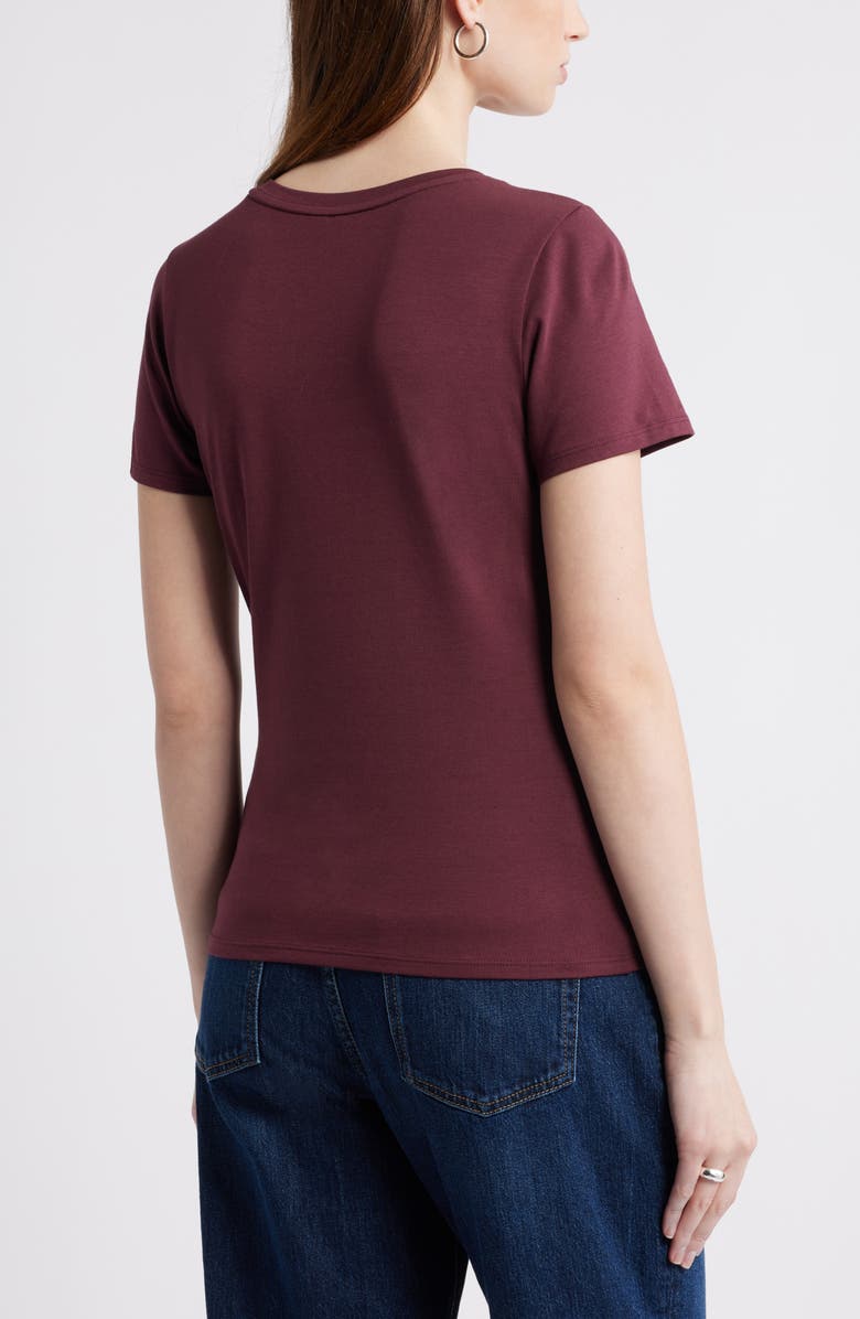 Nordstrom Pima Cotton Blend Crewneck T-Shirt, Alternate, color, Burgundy Royale