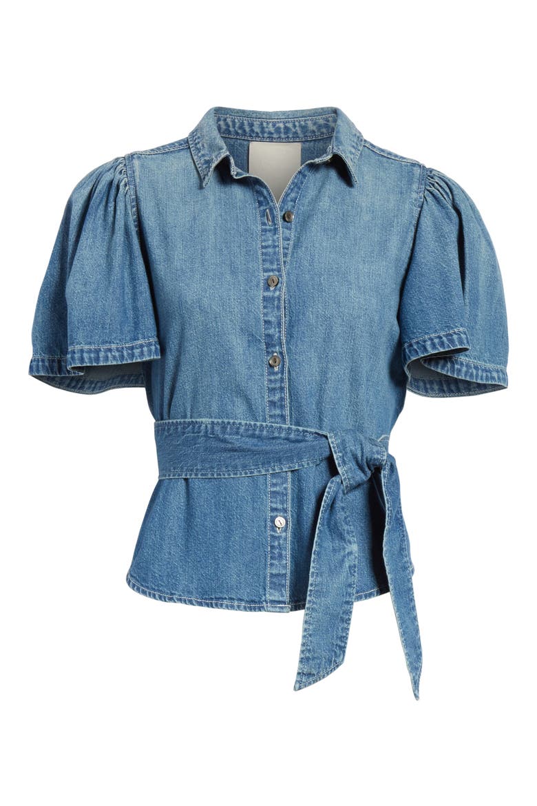 Denim Tie Top, Alternate, color, ARTIST WASH