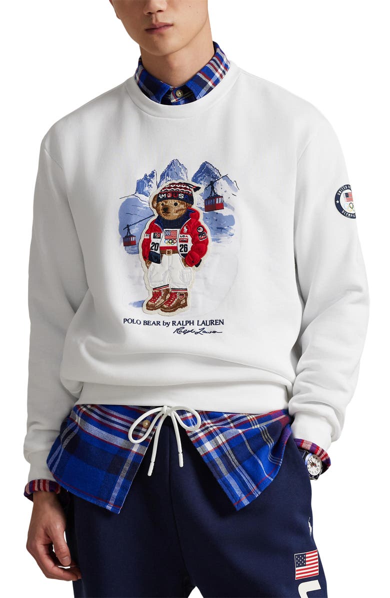 Polo Ralph Lauren Team USA Polo Bear Sweatshirt, Main, color, White