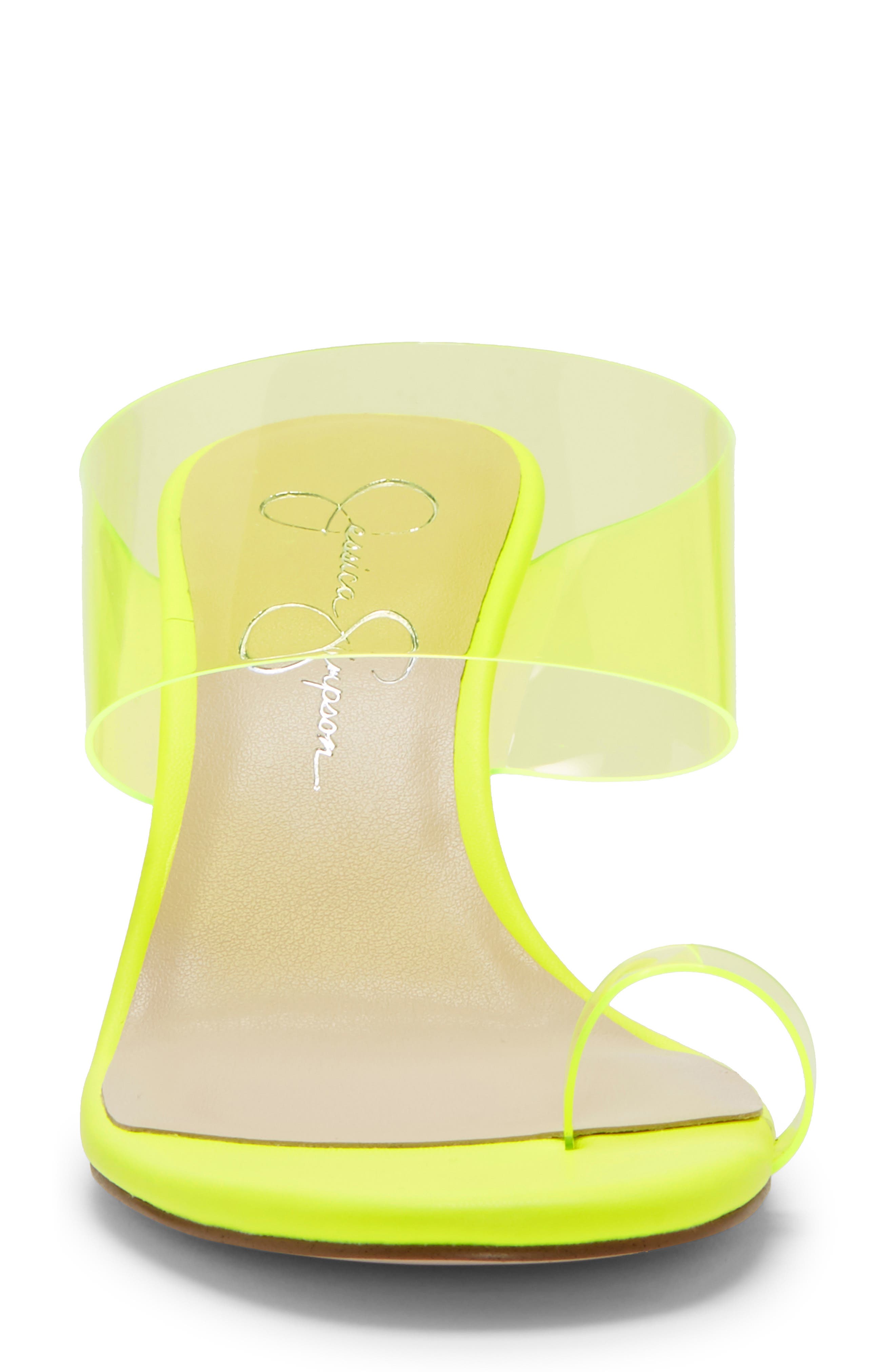 Lissah Slide Sandal, Alternate, color, NEON YELLOW