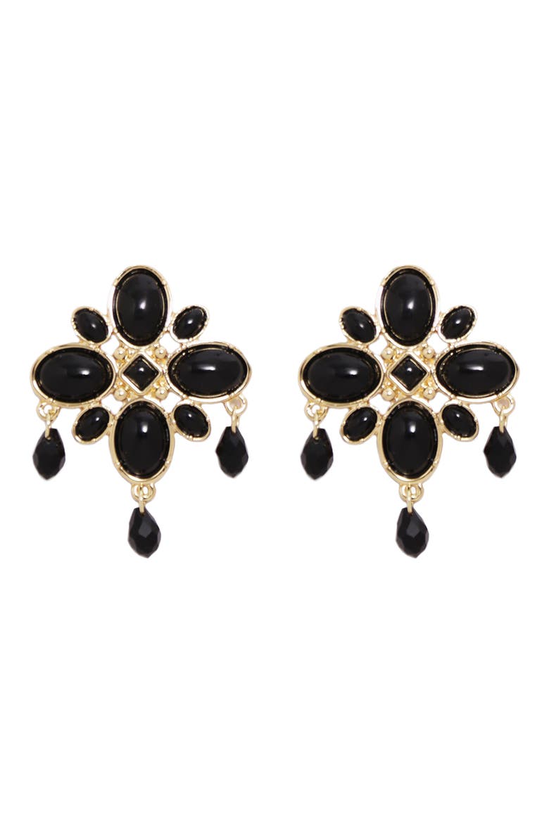 Ember Statement Earrings, Main, color, GOLD/ BLACK