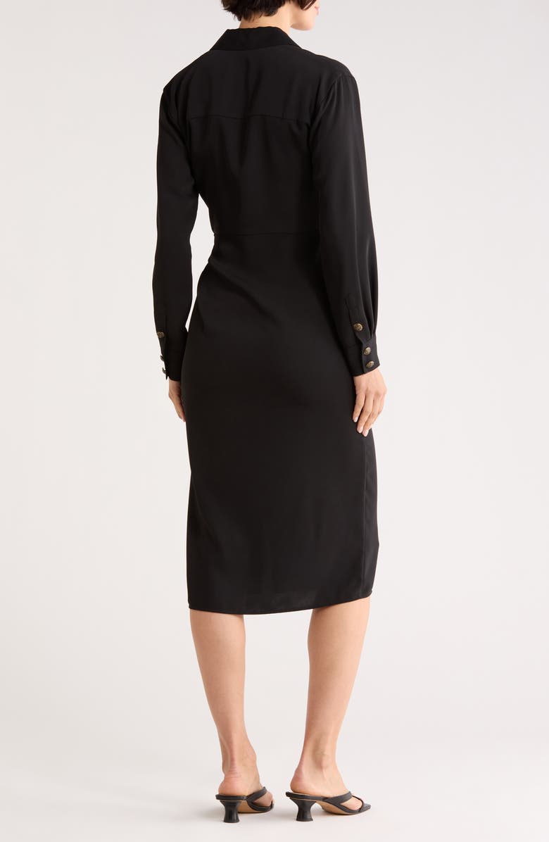 Veronica Beard Wright Long Sleeve Shirtdress, Alternate, color, Black