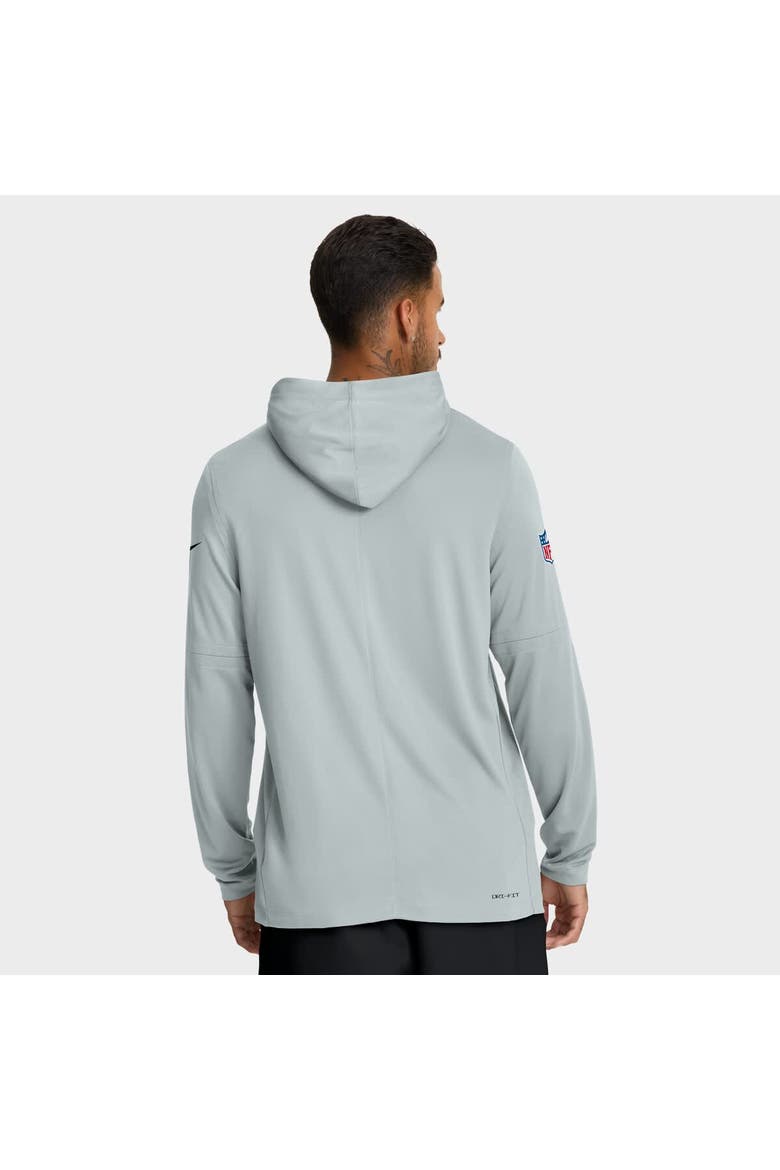 Men's Nike Silver Las Vegas Raiders Sideline Pure Fury Performance Long Sleeve Hoodie T-Shirt, Alternate, color, Silver