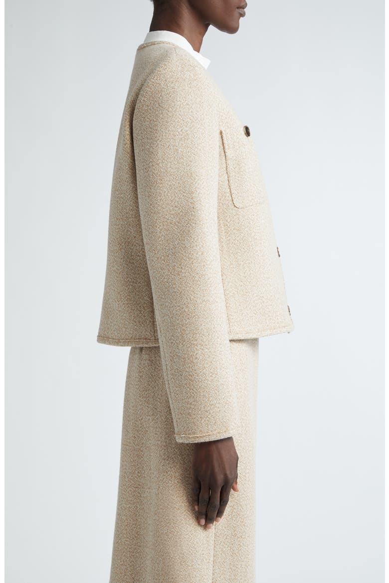 Insulated Wool Crop Jacket, Alternate, color, OAT MULTI