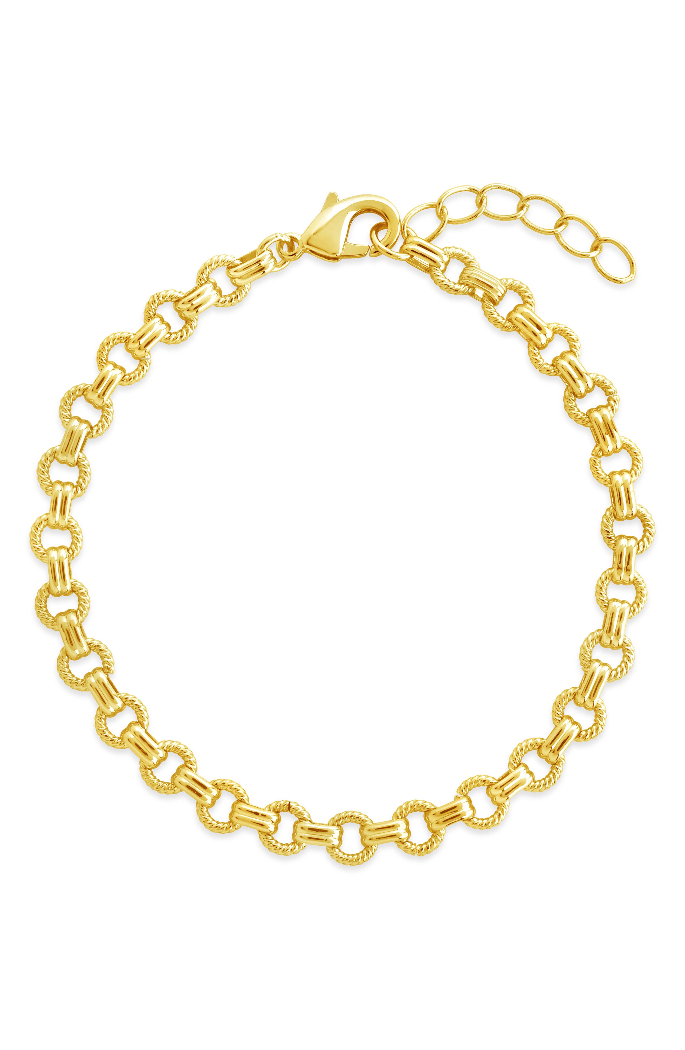 Sterling Forever Parker Textured Chain Bracelet (Women) | Nordstromrack