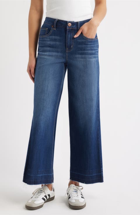 Release Hem High Waist Wide Leg Jeans (Ziggy)
