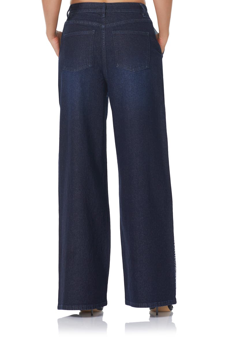 AFRM Ronny Rhinestone Wide Leg Jeans, Alternate, color, 