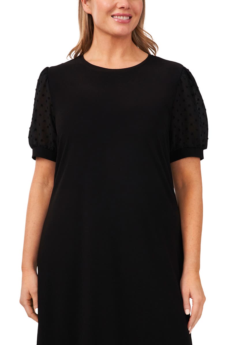 CeCe Clip Dot Puff Sleeve Dress, Alternate, color,