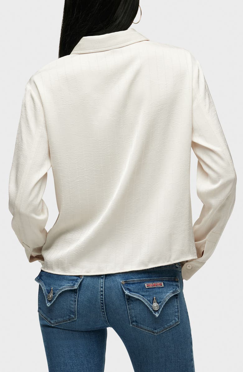 Hudson Jeans Knot Front Button-Down Shirt, Alternate, color, Crme Stripe