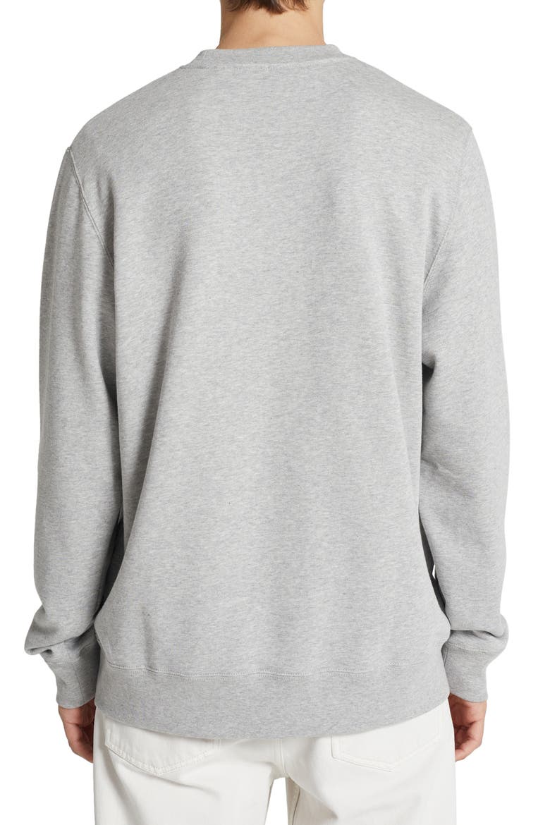 Hugh Oversize Embroidered Logo Organic Cotton Crewneck Sweatshirt, Alternate, color, GREY MELANGE