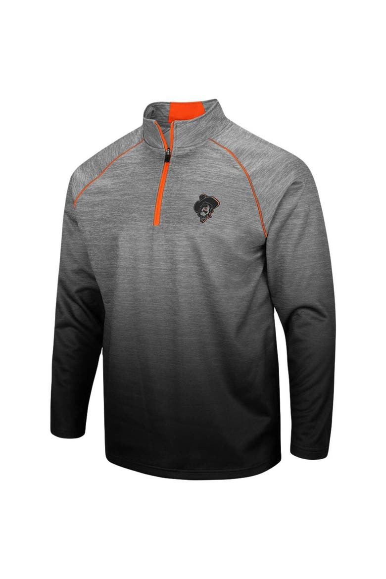 Men's Colosseum Heathered Gray Oklahoma State Cowboys Sitwell Sublimated Quarter-Zip Pullover Jacket, Alternate, color, Heather Gray