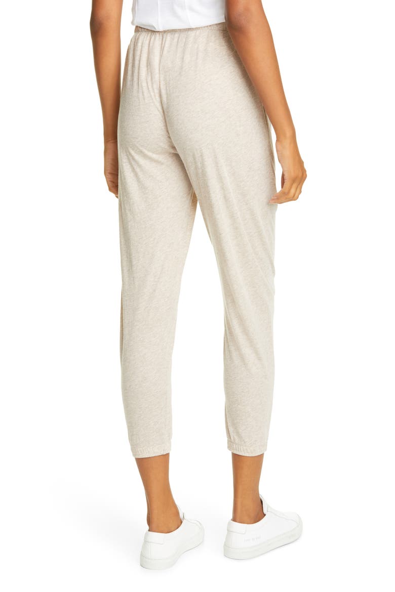 Pima Cotton Blend Knit Joggers, Alternate, color, HEATHER OATMEAL