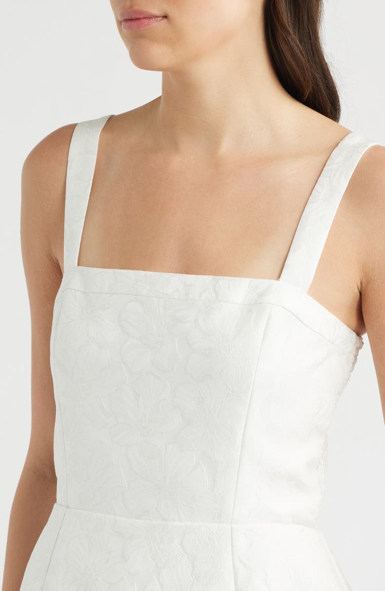 Amanda Uprichard Martini Floral Jacquard Cocktail Romper, Alternate, color, White