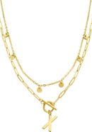 Adornia Initial Pendant Layered Chain Necklace