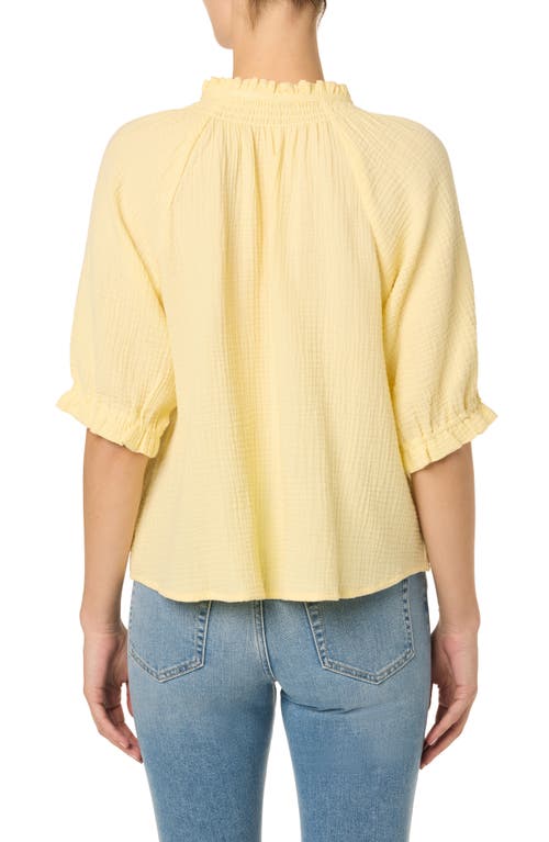 Shop Joe's Elbow Sleeve Cotton Gauze Top In Anise Flower