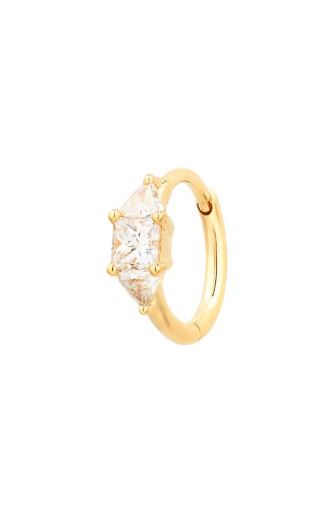Diamond Huggie Hoop Earring