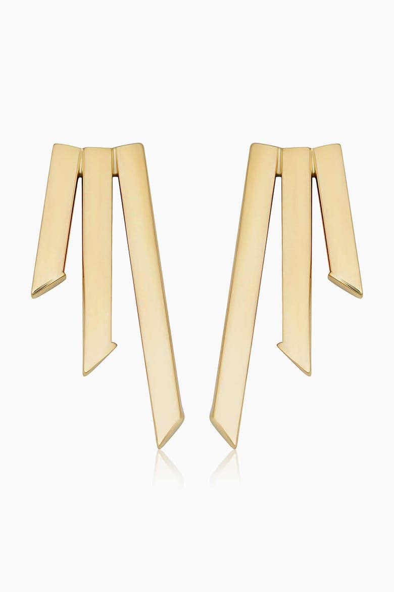 10K Yellow Gold Triple Threat Studs, Main, color, Yellow Gold