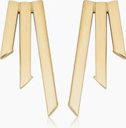 Oradina 10K Yellow Gold Triple Threat Studs