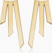 Oradina 10K Yellow Gold Triple Threat Studs