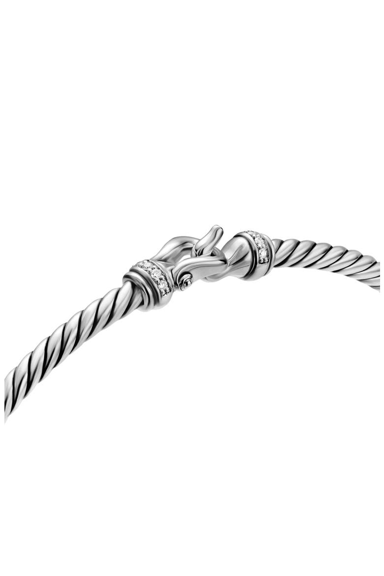 Micro Cable Flex® Buckle Bracelet in Sterling Silver with Diamonds, 2.6mm, Alternate, color, SILVER PAVE