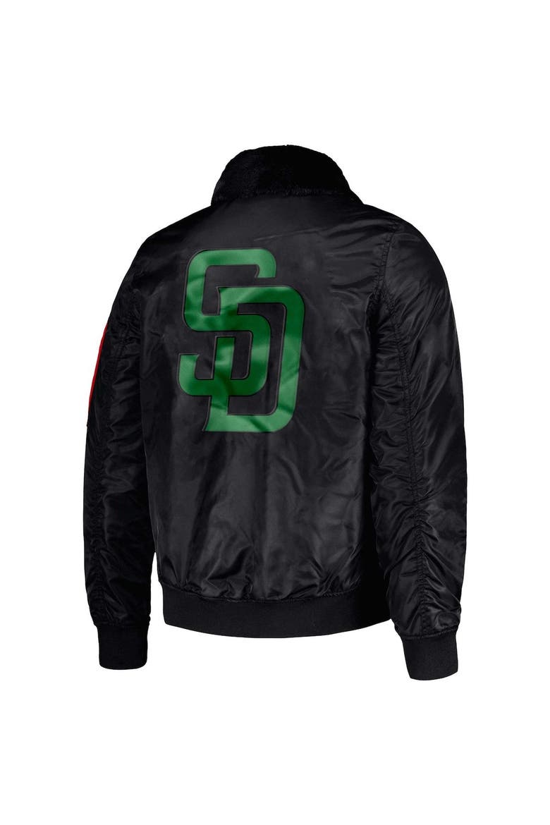 Men's Starter x Ty Mopkins Black San Diego Padres Black History Month Satin Full-Zip Jacket, Alternate, color, Black