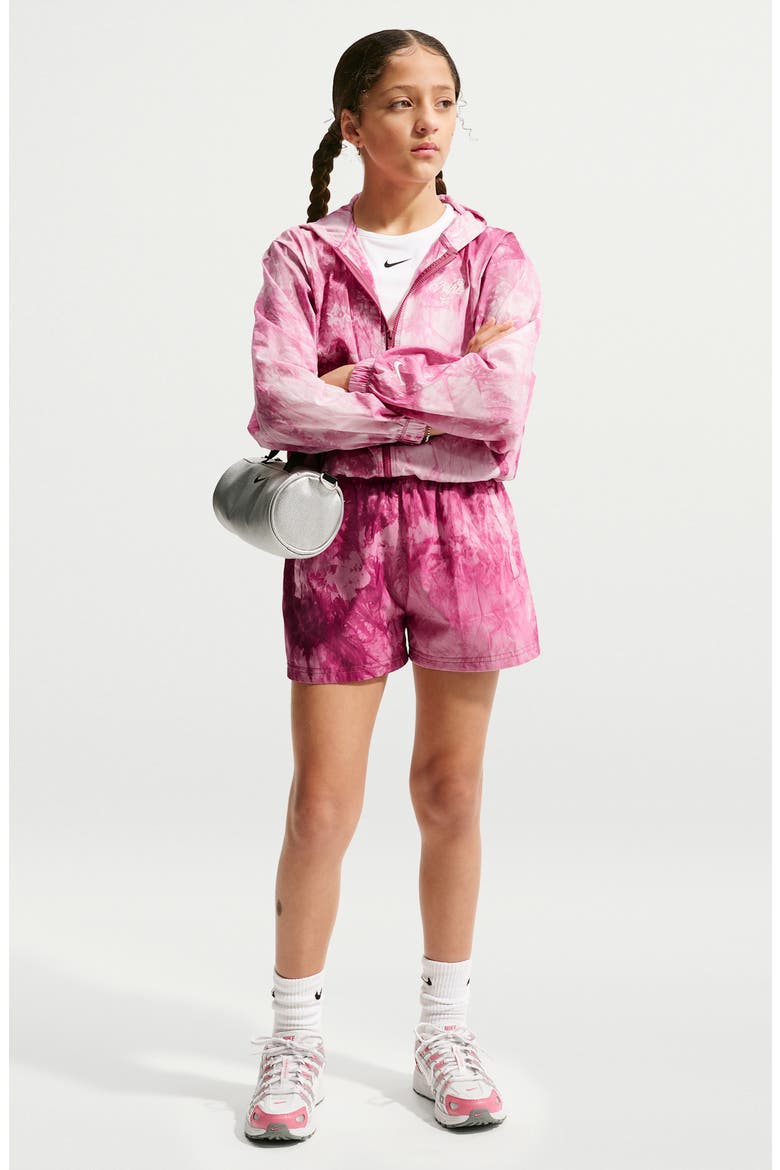 Kids' Sportswear Club Woven Shorts, Main, color, SWEET BEET/ SOFT PEARL