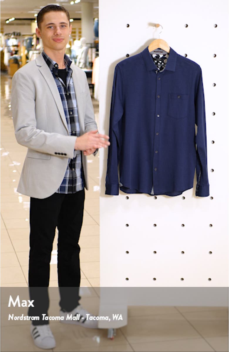 Broader Slim Fit Button-Up Piqué Shirt, sales video thumbnail