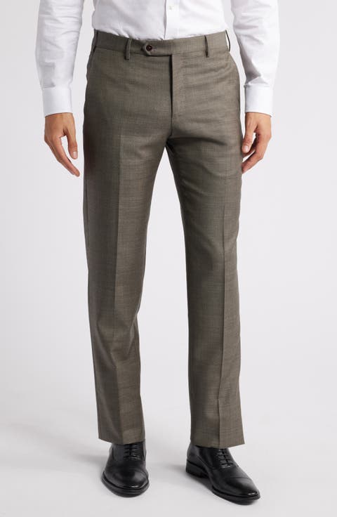 Parker Classic Wool Sharkskin Dress Pants