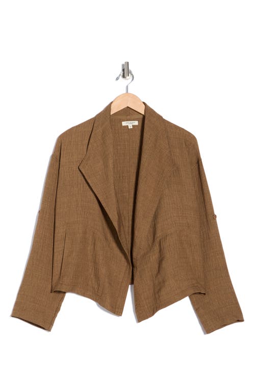 Max Studio Textured Drape Jacket In Brown