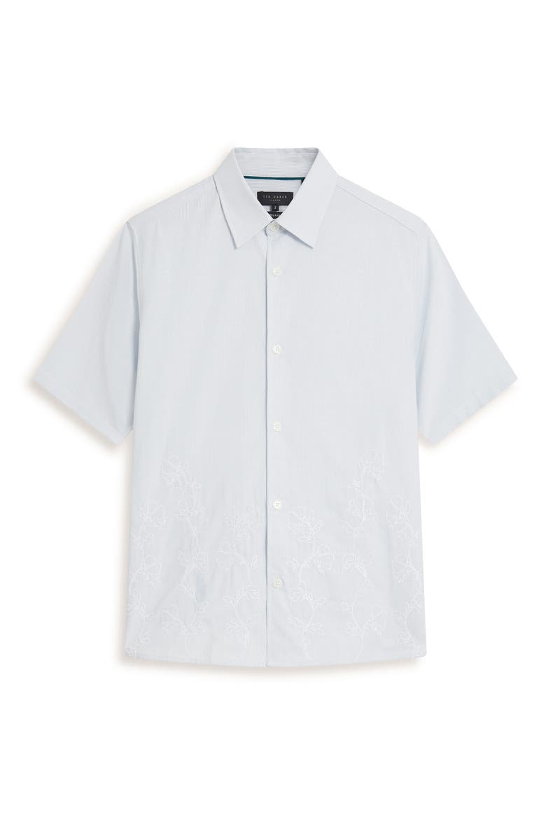 Josefh Print Cotton Short Sleeve Button-Up Shirt, Alternate, color, BLUE